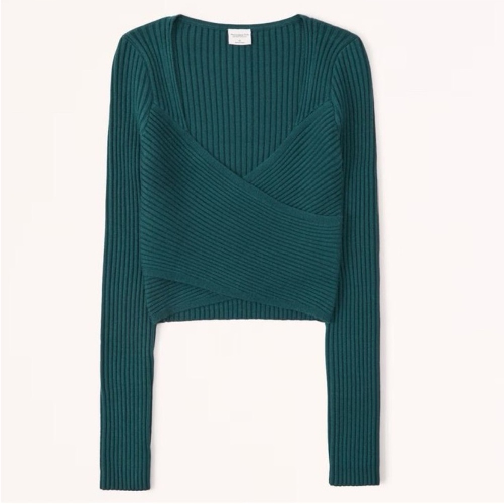 Abercrombie & Fitch Deep Teal V-Neck Sweater